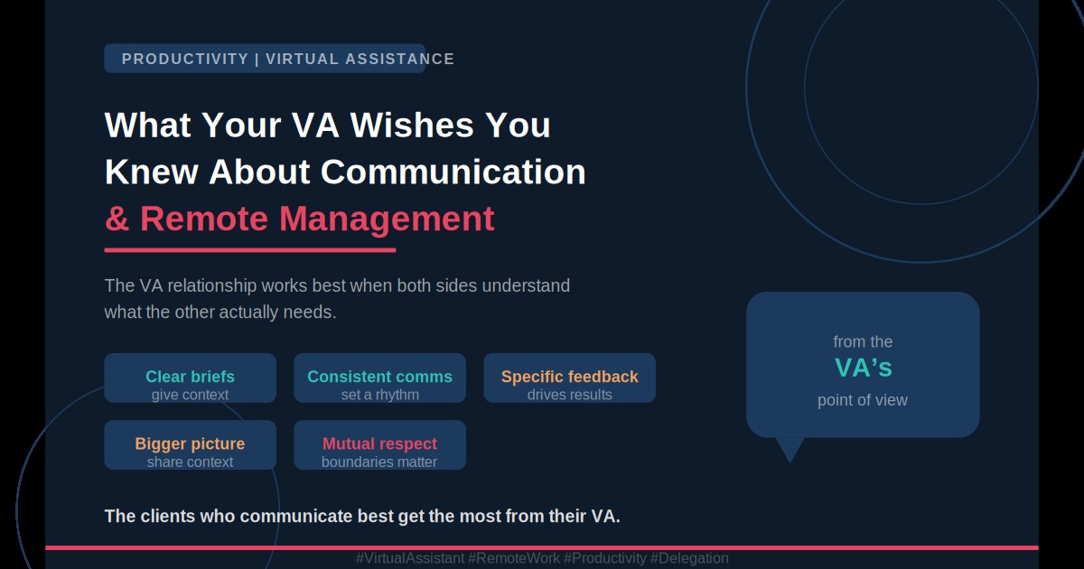 What Your VA Wishes You Knew About Communication and Remote Management